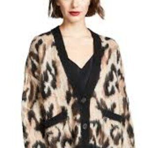 All Saints Medium Black Animal Print Lunar Cardigan